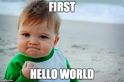 First hello world